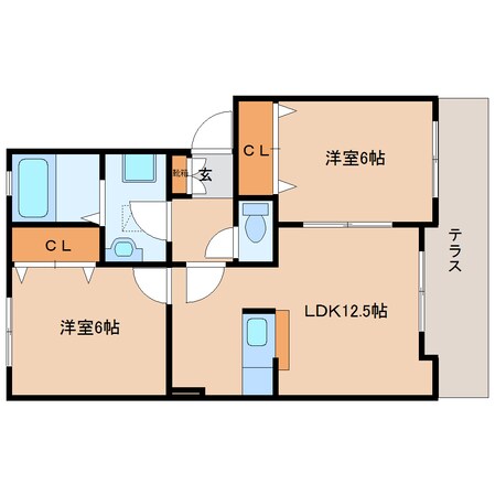 尼ケ辻駅 徒歩10分 1階の物件間取画像